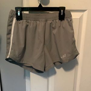 Gray shorts that are great for running or any athletics!